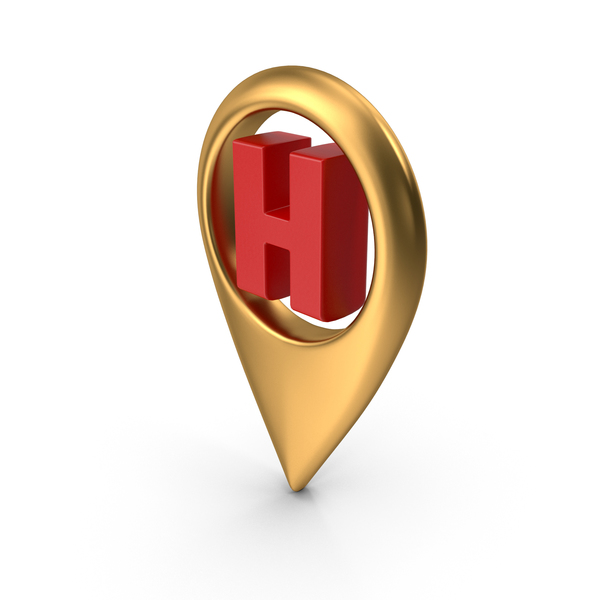Computer Icon: Gold Hospital Marker PNG & PSD Images