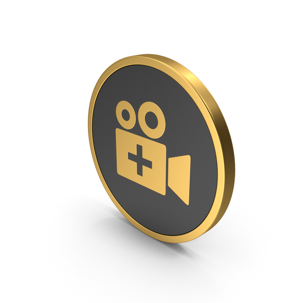 Symbols: Gold Icon Add Video PNG & PSD Images