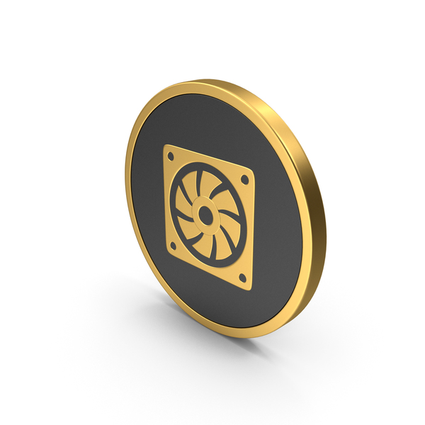Computer: Gold Icon Cooler PNG & PSD Images