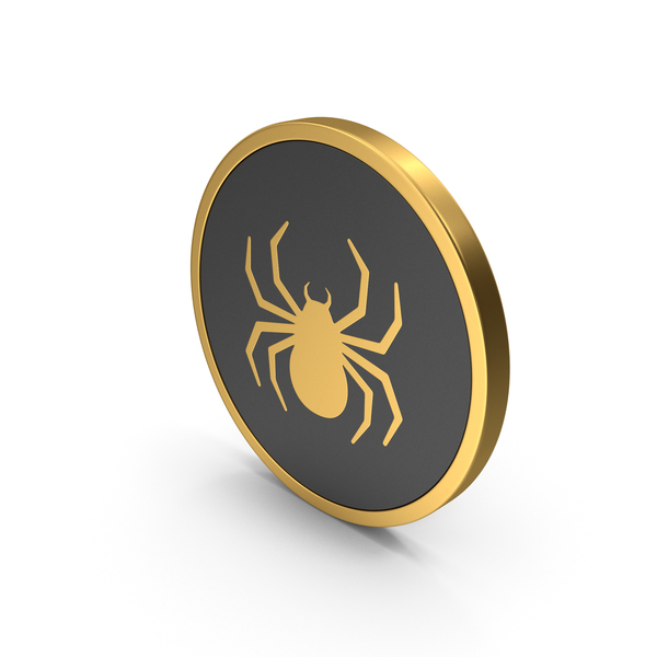 Symbols: Gold Icon Halloween Spider PNG & PSD Images