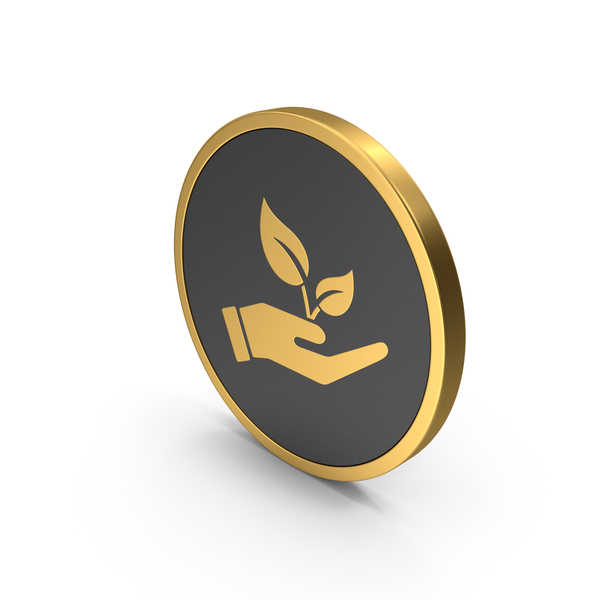 Symbols: Gold Icon Hand Holding Plant PNG & PSD Images