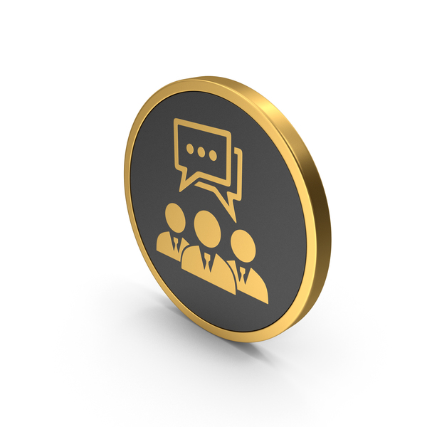 Logo: Gold Icon People Chatting / Talking PNG & PSD Images