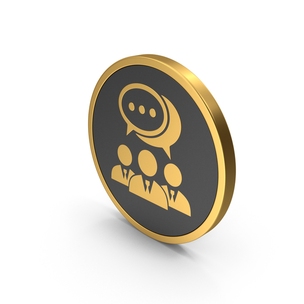 Logo: Gold Icon People Chatting / Talking PNG & PSD Images