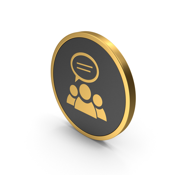Logo: Gold Icon People Talking PNG & PSD Images