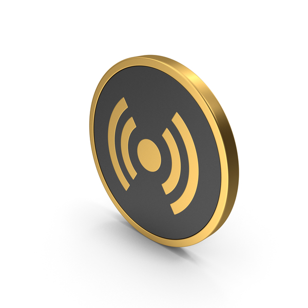 Wi Fi: Gold Icon Radio Signal PNG & PSD Images