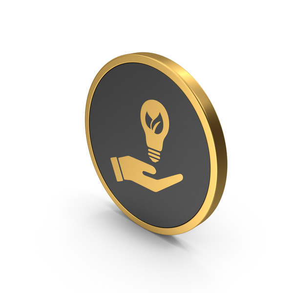 Symbols: Gold Icon Save Energy PNG & PSD Images