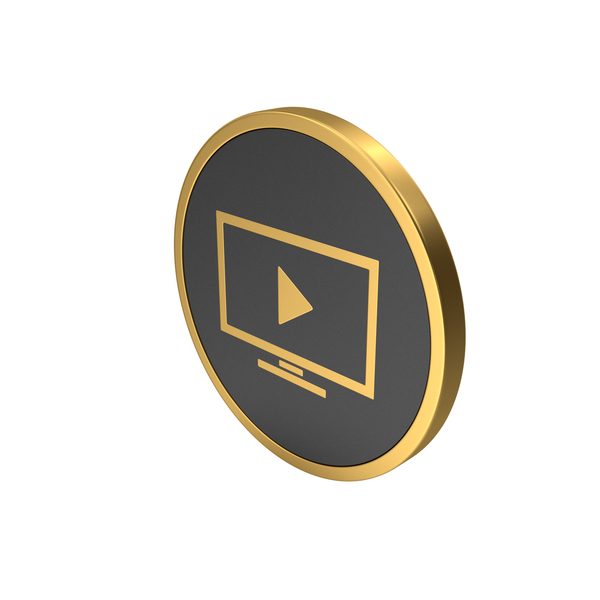 Symbols: Gold Icon TV / Monitor PNG & PSD Images