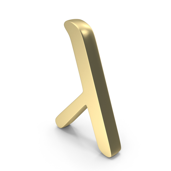 Mathematical Symbols: Gold Lambda Symbol PNG & PSD Images