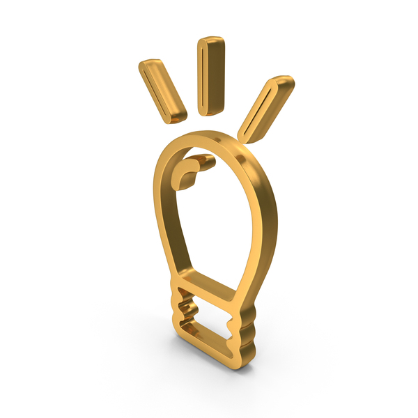 Symbols: Gold Light Bulb Idea Symbol PNG & PSD Images