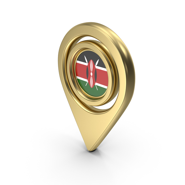 Symbols: Gold Location Flag Icon Of Kenya PNG & PSD Images