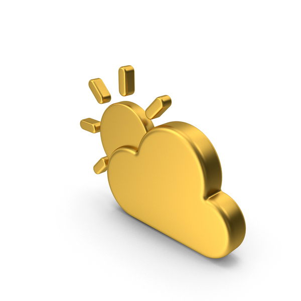 Meteorology Symbols: Gold  Сloudy Weather Icon PNG & PSD Images