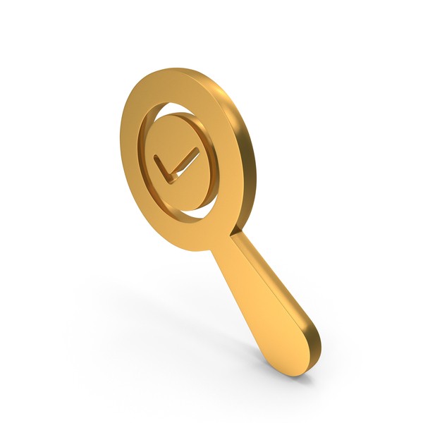 Symbols: Gold Magnifying Glass With Tick Mark Icon PNG & PSD Images Symbols: Gold Magnifying Glass With Tick Mark Icon PNG & PSD Images