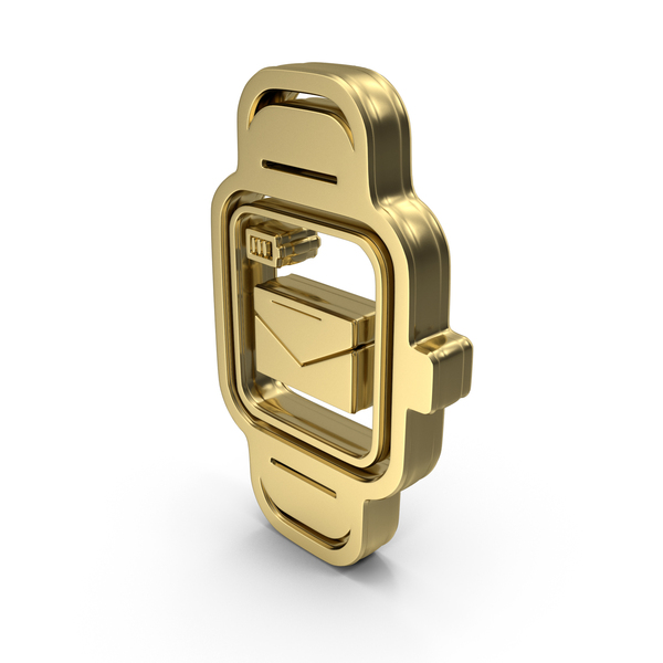Gold Mail Smart Watch Logo PNG & PSD Images