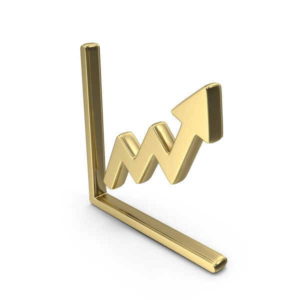 Symbols: Gold Market Growth Arrow Icon PNG & PSD Images
