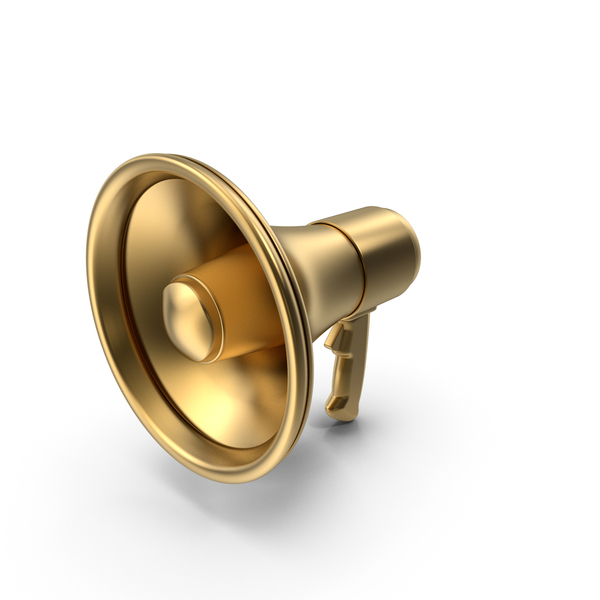 Bullhorn: Gold Megaphone PNG & PSD Images