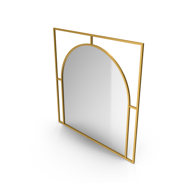 Gold Mirror In Metal Frame PNG & PSD Images