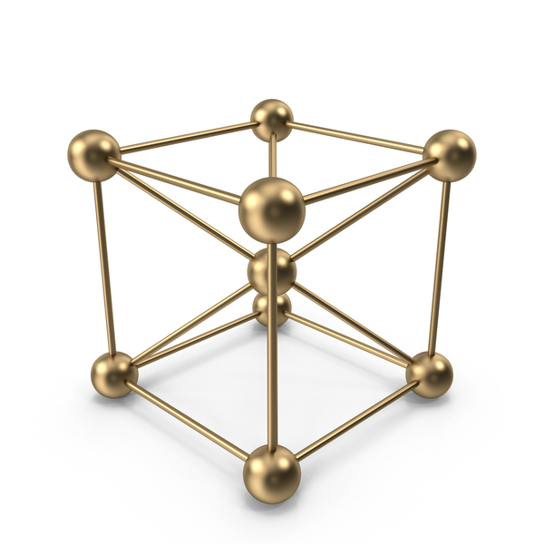 Molecule: Gold Molecular Model Structure PNG & PSD Images