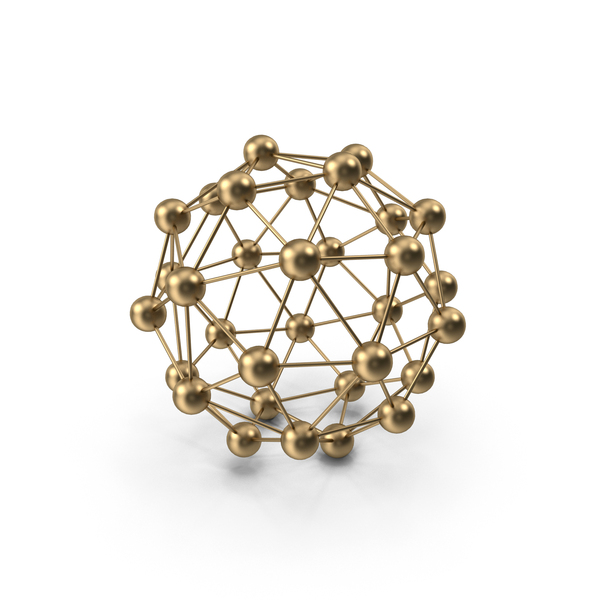 Molecule: Gold Molecular Model Structure PNG & PSD Images