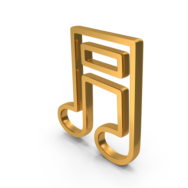 Symbols: Gold Music Note Icon PNG & PSD Images