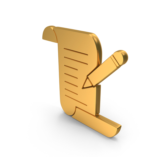 Symbols: Gold Notepad Icon PNG & PSD Images