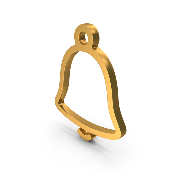 Symbols: Gold Notification Bell Outline Symbol PNG & PSD Images