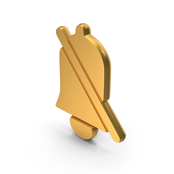 Symbols: Gold Notification Bell Silent Symbol PNG & PSD Images