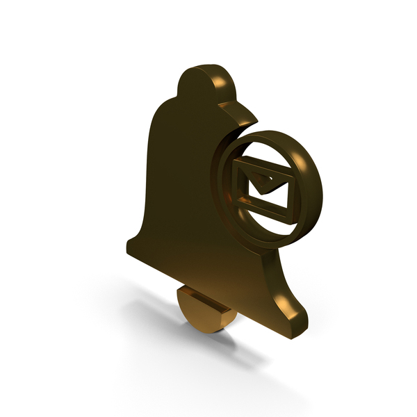Symbols: Gold Notification Bell With Mail Symbol PNG & PSD Images
