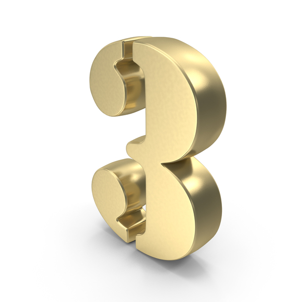 Gold Number 3 PNG & PSD Images Gold Number 3 PNG & PSD Images