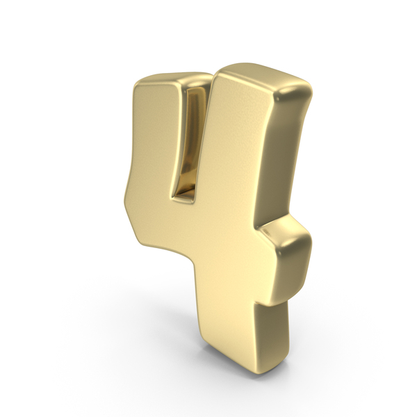 Gold Number 4 PNG & PSD Images Gold Number 4 PNG & PSD Images