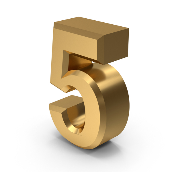 Gold Number 5 PNG & PSD Images Gold Number 5 PNG & PSD Images