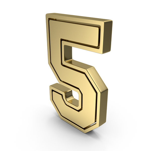 Gold Number 5 PNG & PSD Images Gold Number 5 PNG & PSD Images