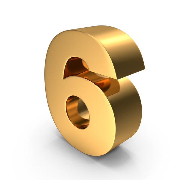 Gold Number 6 PNG & PSD Images Gold Number 6 PNG & PSD Images