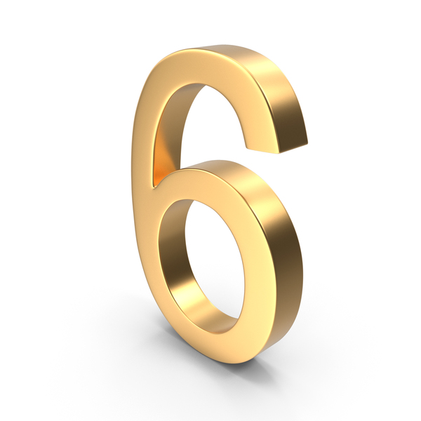 Language: Gold Number 6 PNG & PSD Images
