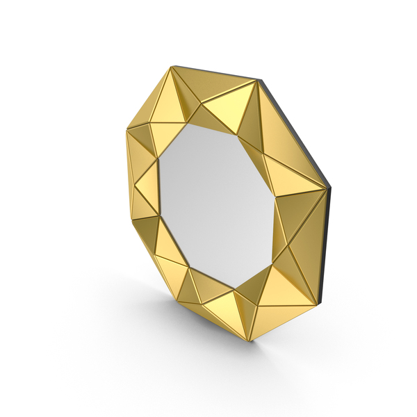 Gold Octagon Wall Mirror PNG & PSD Images