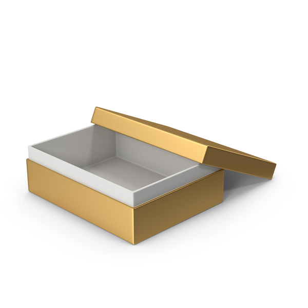 Gift: Gold Open Box PNG & PSD Images