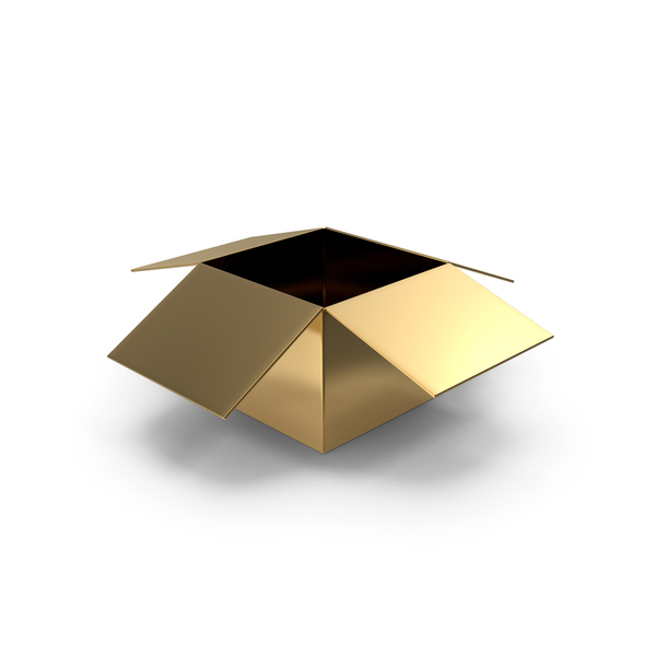 Gold Open Cardboard Box PNG & PSD Images Gold Open Cardboard Box PNG & PSD Images