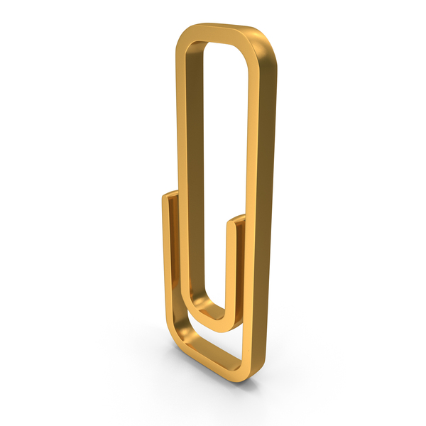 Symbols: Gold Paper Clip Icon PNG & PSD Images