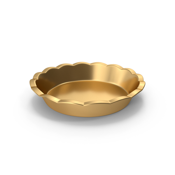 Tableware: Gold Pie Pan PNG & PSD Images