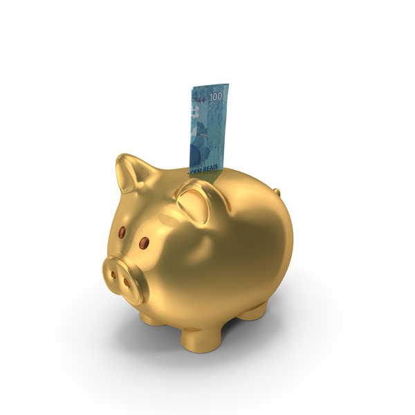Currency: Gold Piggy Bank Save Brazil 100 Reais Note PNG & PSD Images Currency: Gold Piggy Bank Save Brazil 100 Reais Note PNG & PSD Images