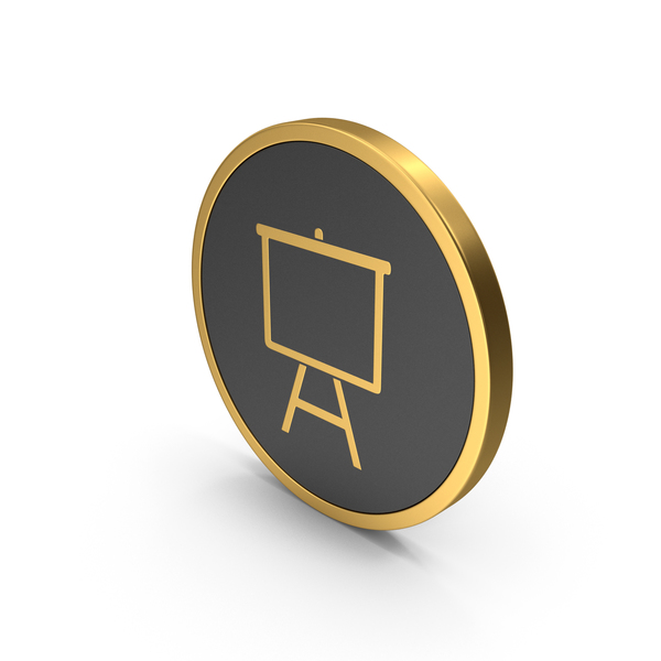 Whiteboard: Gold Presentation Board Icon PNG & PSD Images