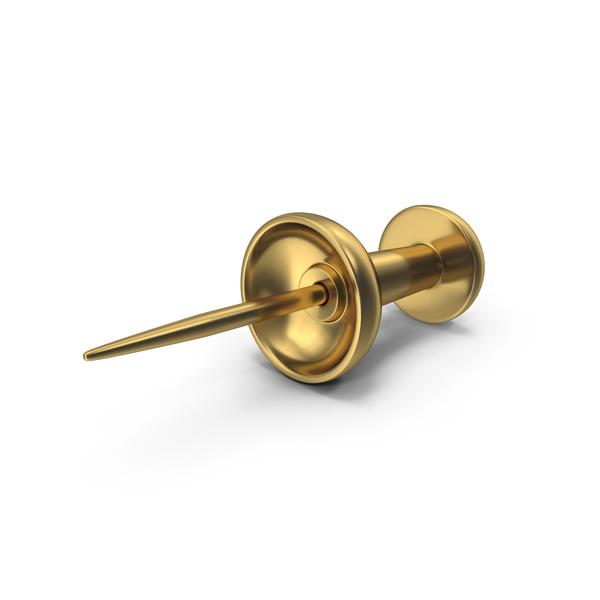 Thumbtack: Gold Push Pin Lying Flat On The Ground PNG & PSD Images Thumbtack: Gold Push Pin Lying Flat On The Ground PNG & PSD Images