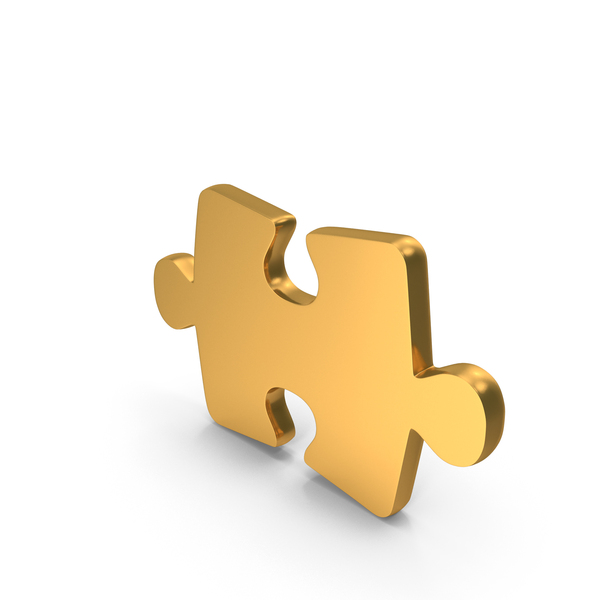 Symbols: Gold Puzzle Piece Icon PNG & PSD Images