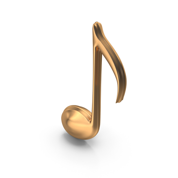 Musical: Gold Quaver Eighth Note PNG & PSD Images