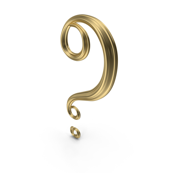 Symbols: Gold Question Mark PNG & PSD Images
