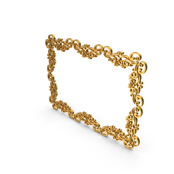 General Decor: Gold Rectangular Wreaths Frame PNG & PSD Images
