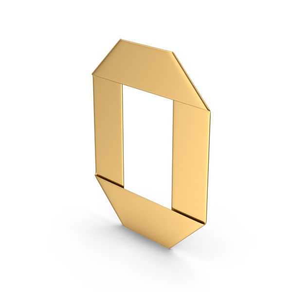 Gold Ribbon Number 0 PNG & PSD Images