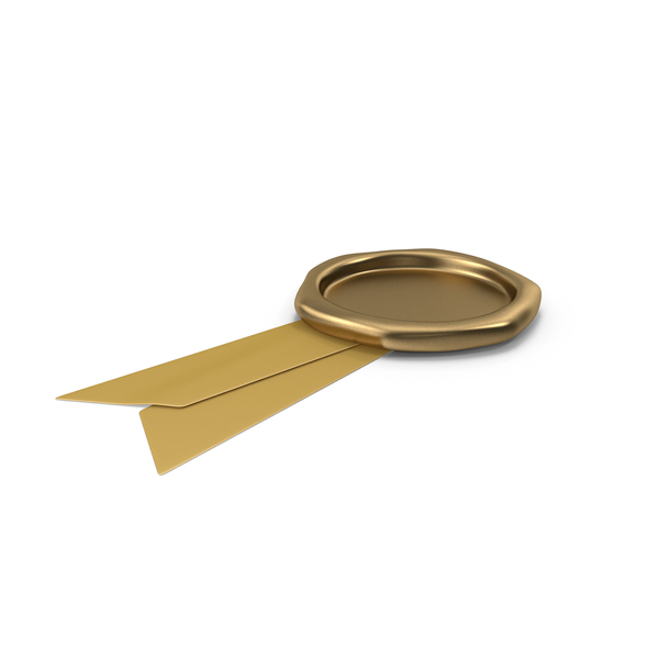 Gold Ribbon with Wax Stamp PNG & PSD Images Gold Ribbon with Wax Stamp PNG & PSD Images