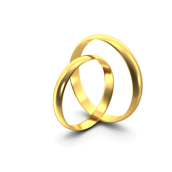 Gold Ring Pair Standing PNG & PSD Images