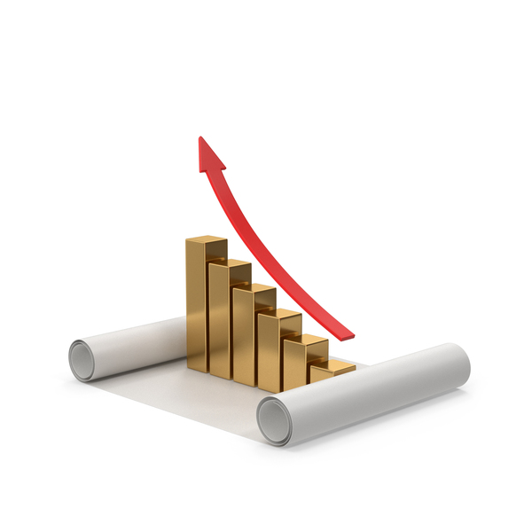 Gold Rising Graph And Scroll Paper PNG & PSD Images Gold Rising Graph And Scroll Paper PNG & PSD Images