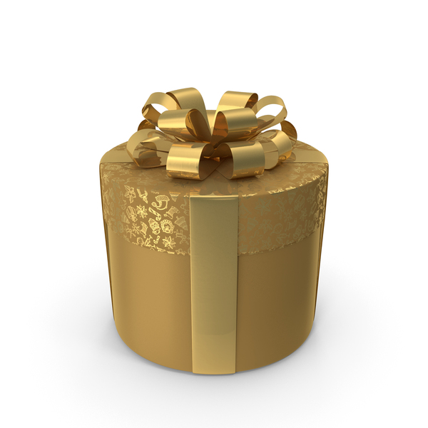Holiday Accessories: Gold Round Box PNG & PSD Images Holiday Accessories: Gold Round Box PNG & PSD Images